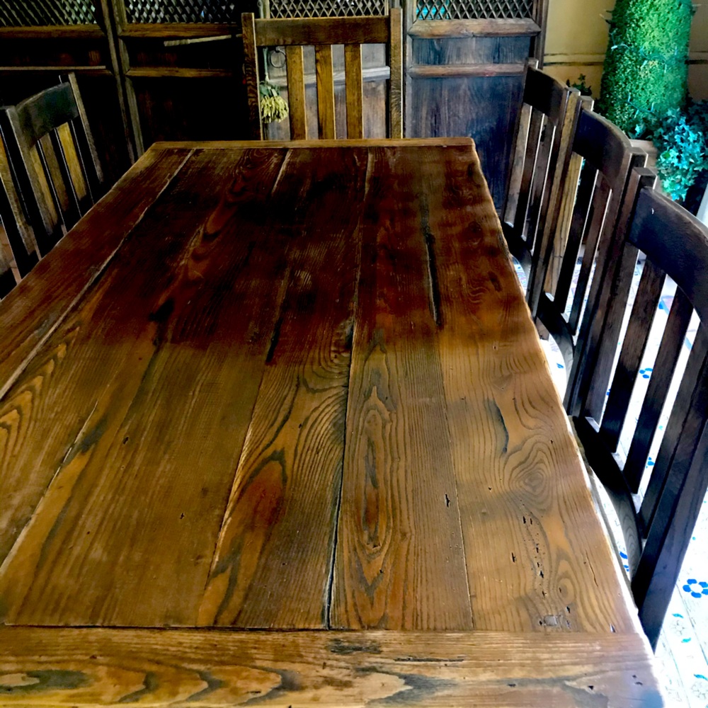 Table and 8 chairs - custom